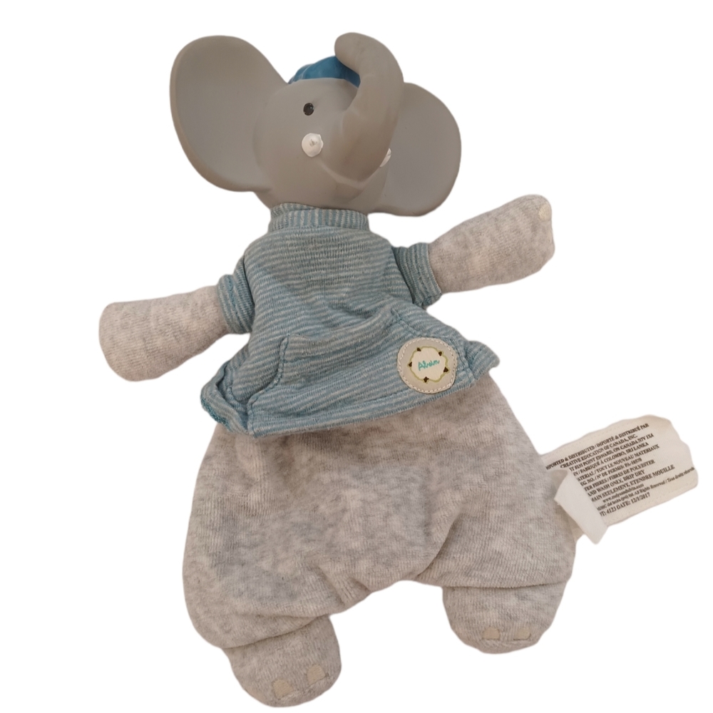 •Meiya & Alvin Elephant - Organic Natural Rubber Head  cuddling teething plush